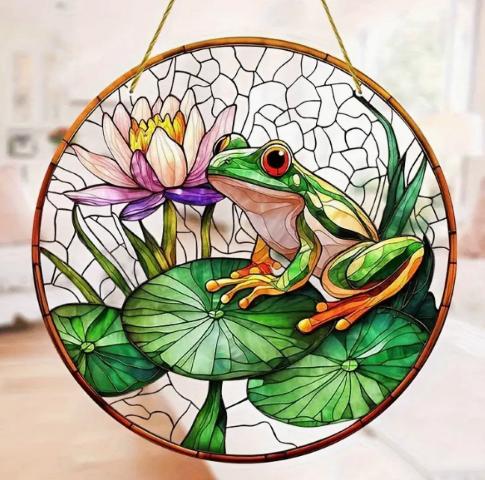 Raamhanger Kikker op blad, Tuin en Terras, Tuinwanddecoratie, Ophalen of Verzenden, Nieuw
