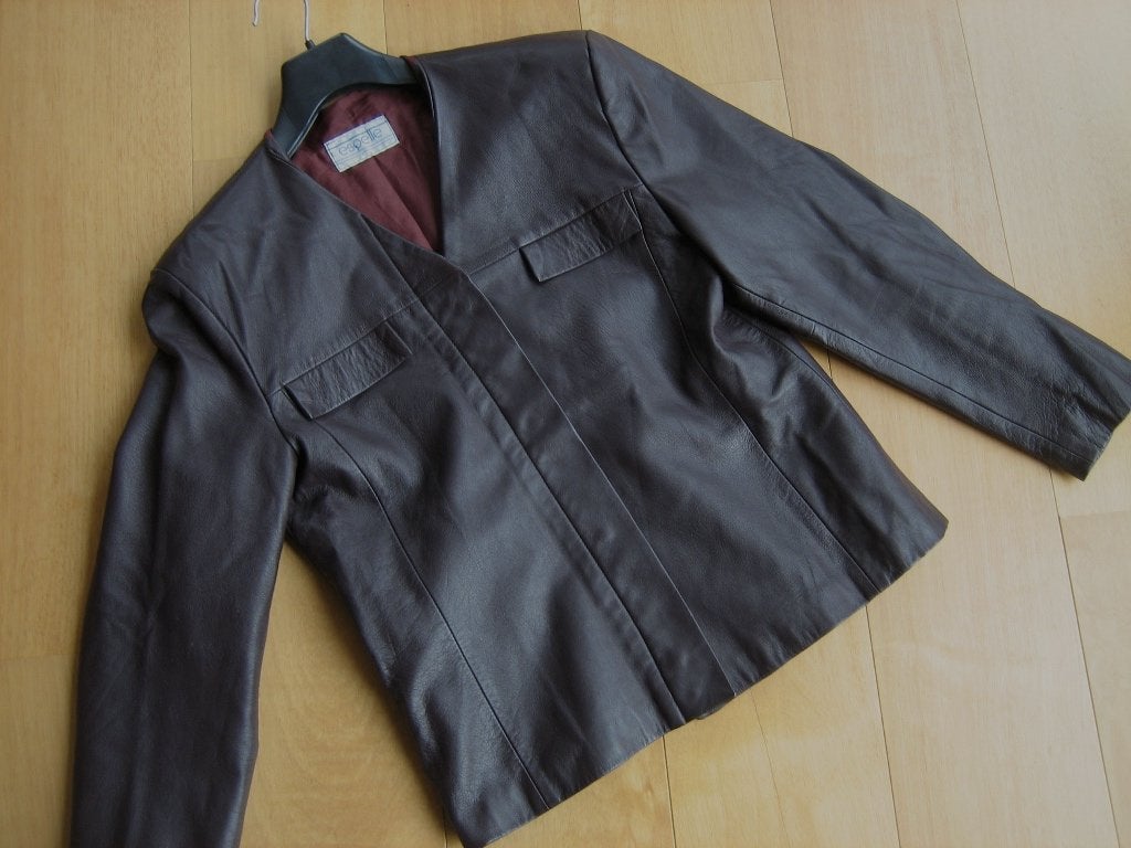 Exclusief aubergine leren jasje van ESPELLE 38-40 snazzeys, Maat 38/40 (M), Overige kleuren, Verzenden, Zo goed als nieuw
