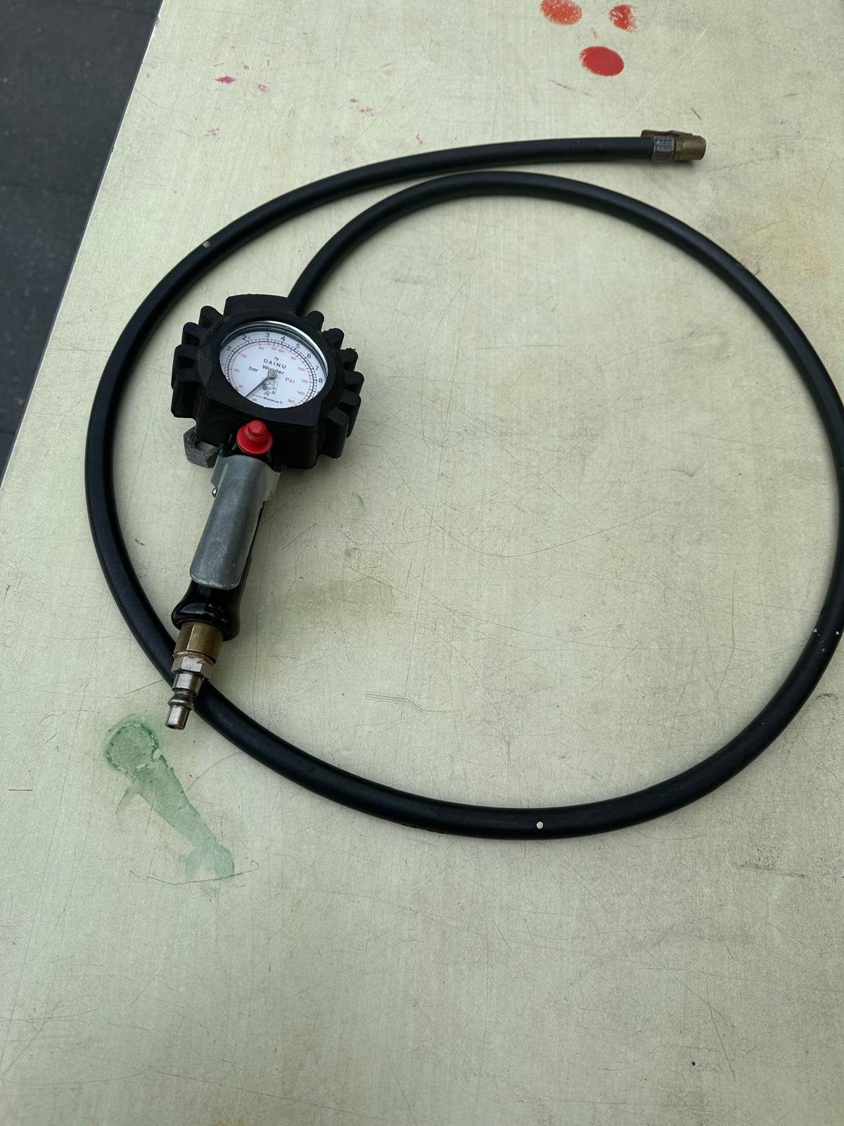 Bandenspanningsmeter met slang, Ophalen of Verzenden, Gebruikt