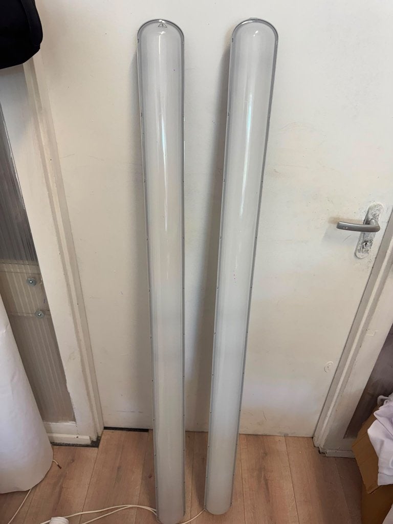 Set of 2 Industrial LED/Fluorescent Batten Lights, Ophalen, Zo goed als nieuw, Overige materialen, 100 tot 150 cm