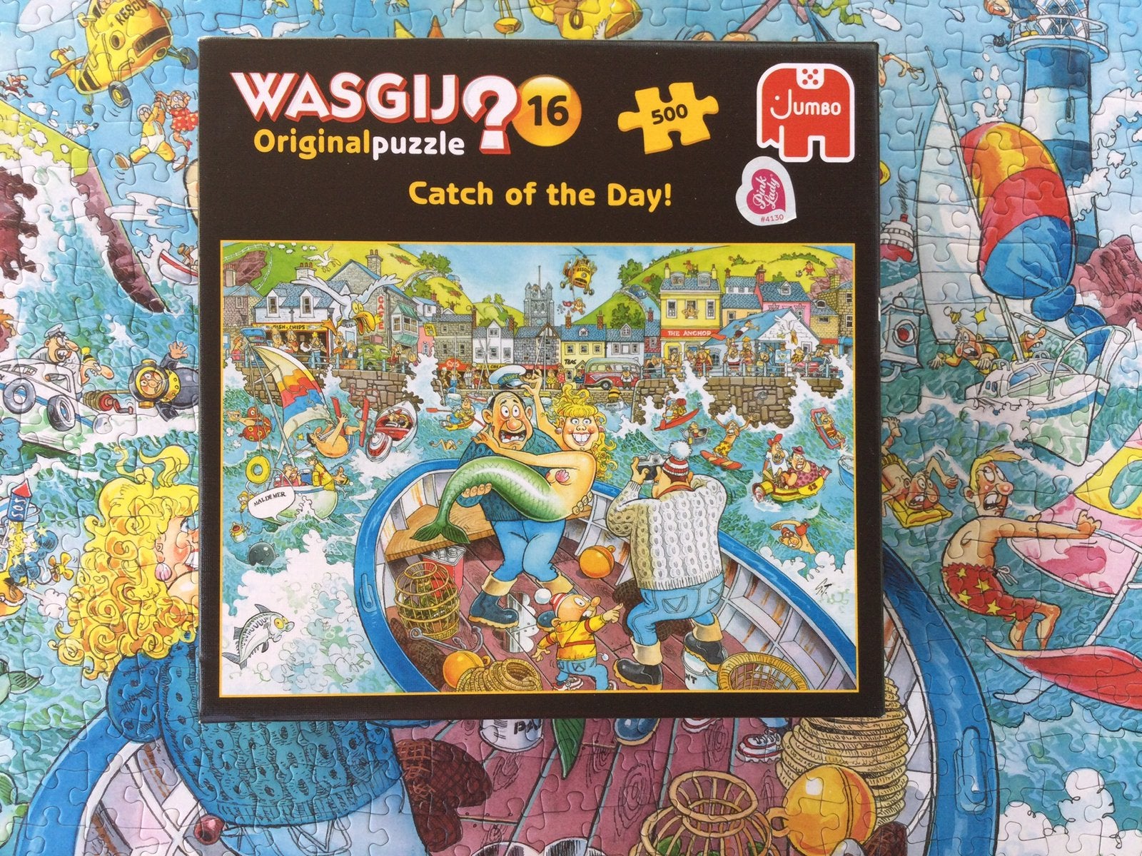 Wasgij Catch of the day jumbo 500stukjes, Ophalen of Verzenden, 500 t/m 1500 stukjes, Zo goed als nieuw