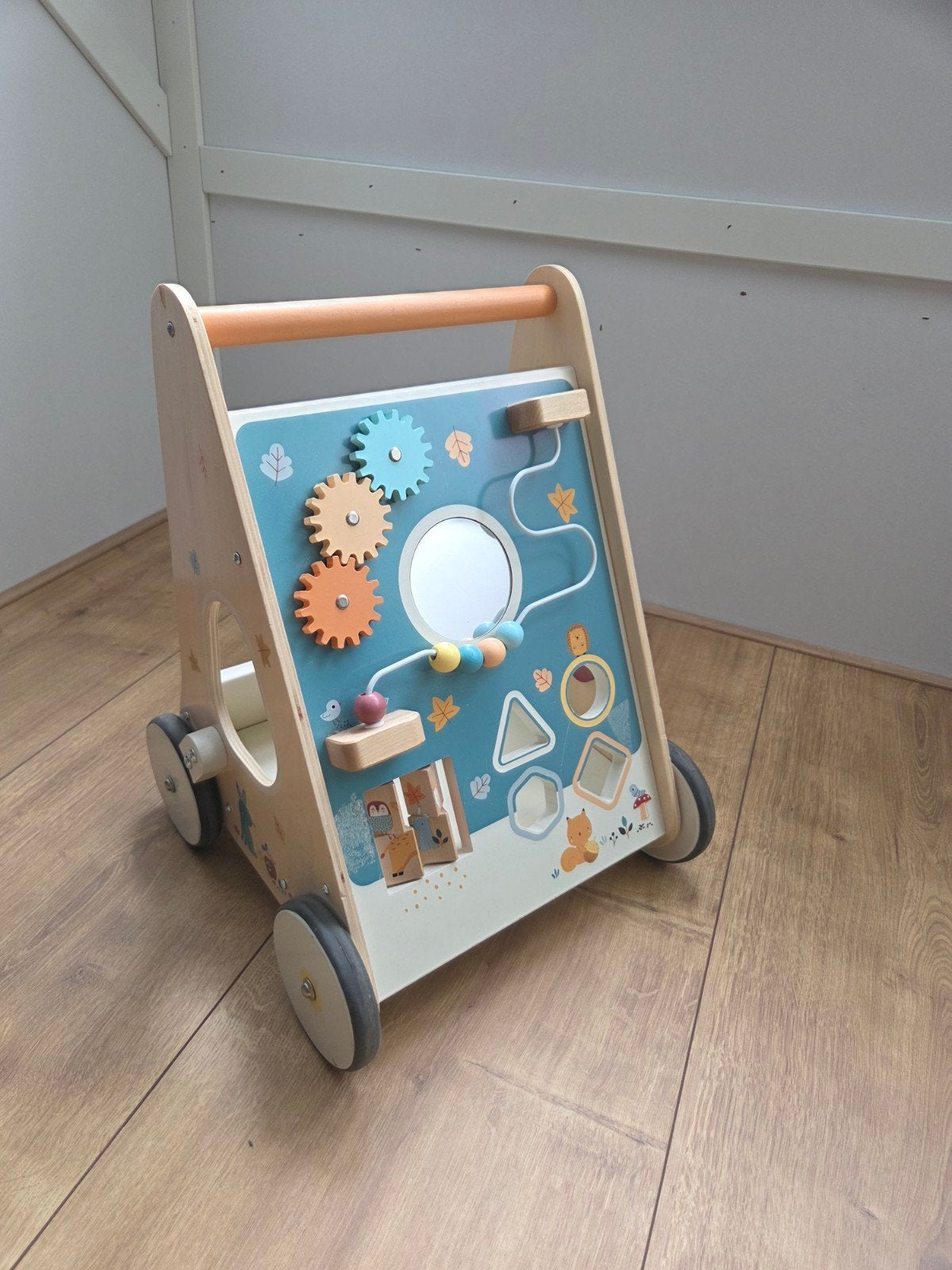 Vertbaudet Houten Loopwagen met Activiteitenpaneel, Ophalen, Zo goed als nieuw, Overige typen, Met wieltjes