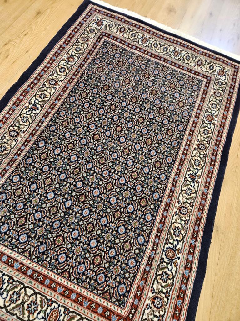 Vintage handgeknoopt perzisch tapijt moud 158x98, Info@SlatsAntiek.nl, Tweedehands, 100 tot 150 cm, Perzisch