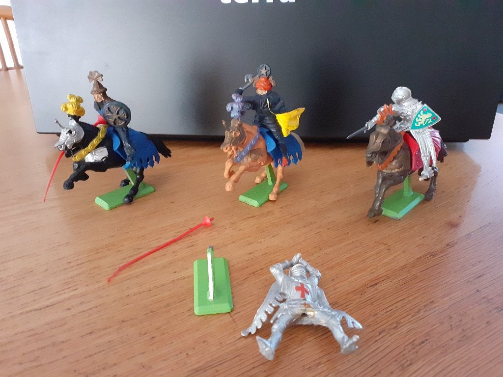 britains deetail ridder op een paard 3 stuks 1971, Verzamelen, Ophalen of Verzenden, Gebruikt