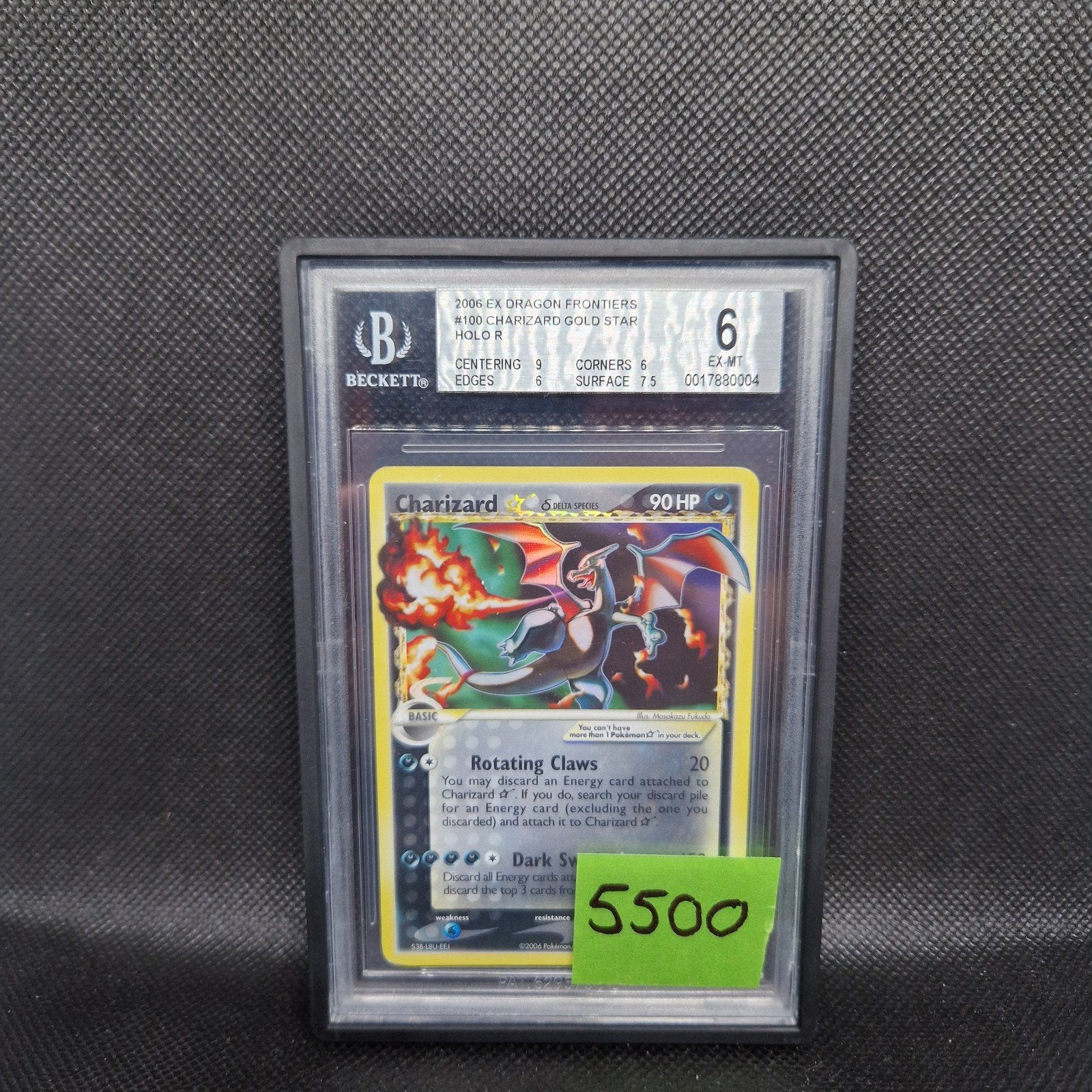 Charizard Gold Star Holo Ex Dragon Frontiers BGS 6, Ophalen of Verzenden, Zo goed als nieuw