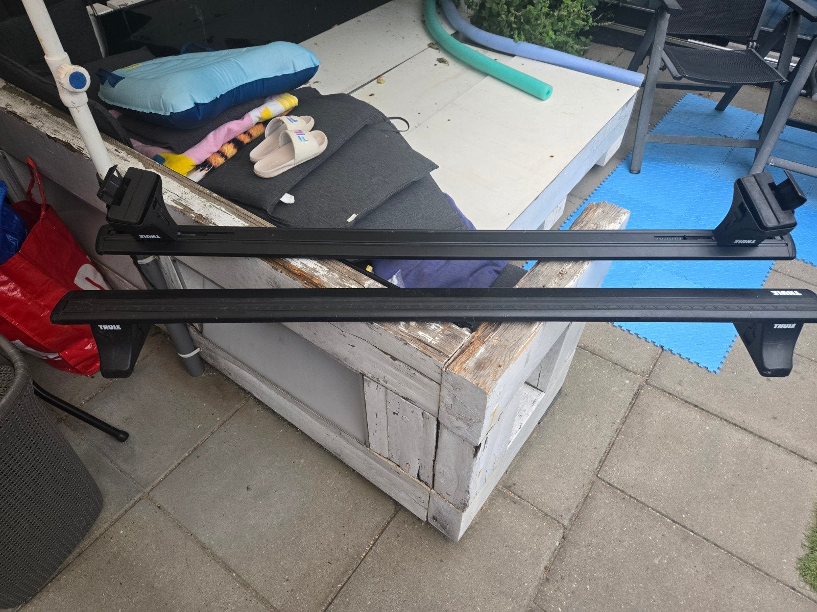universele dakdragers met cassettes. (lengte bars 140 cm), Ophalen, Zo goed als nieuw