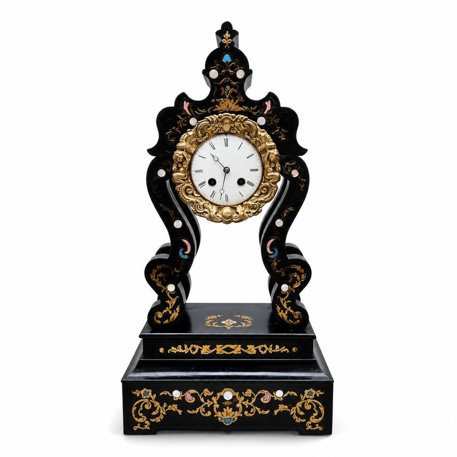 Gezwart houten pendule, Boulle-stijl, Ophalen of Verzenden