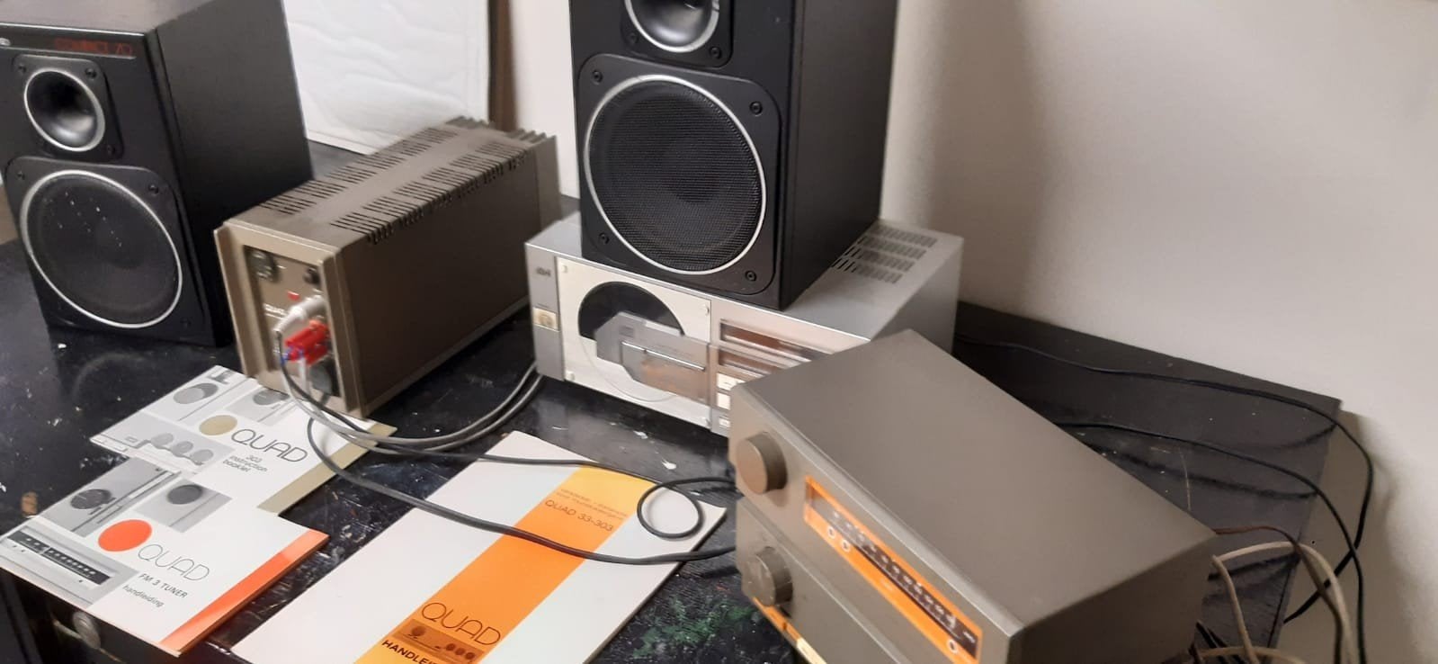 Vintage Quad 33 en 303 radio tuner voor- en eindversterker, Ophalen, Gebruikt, Analoog