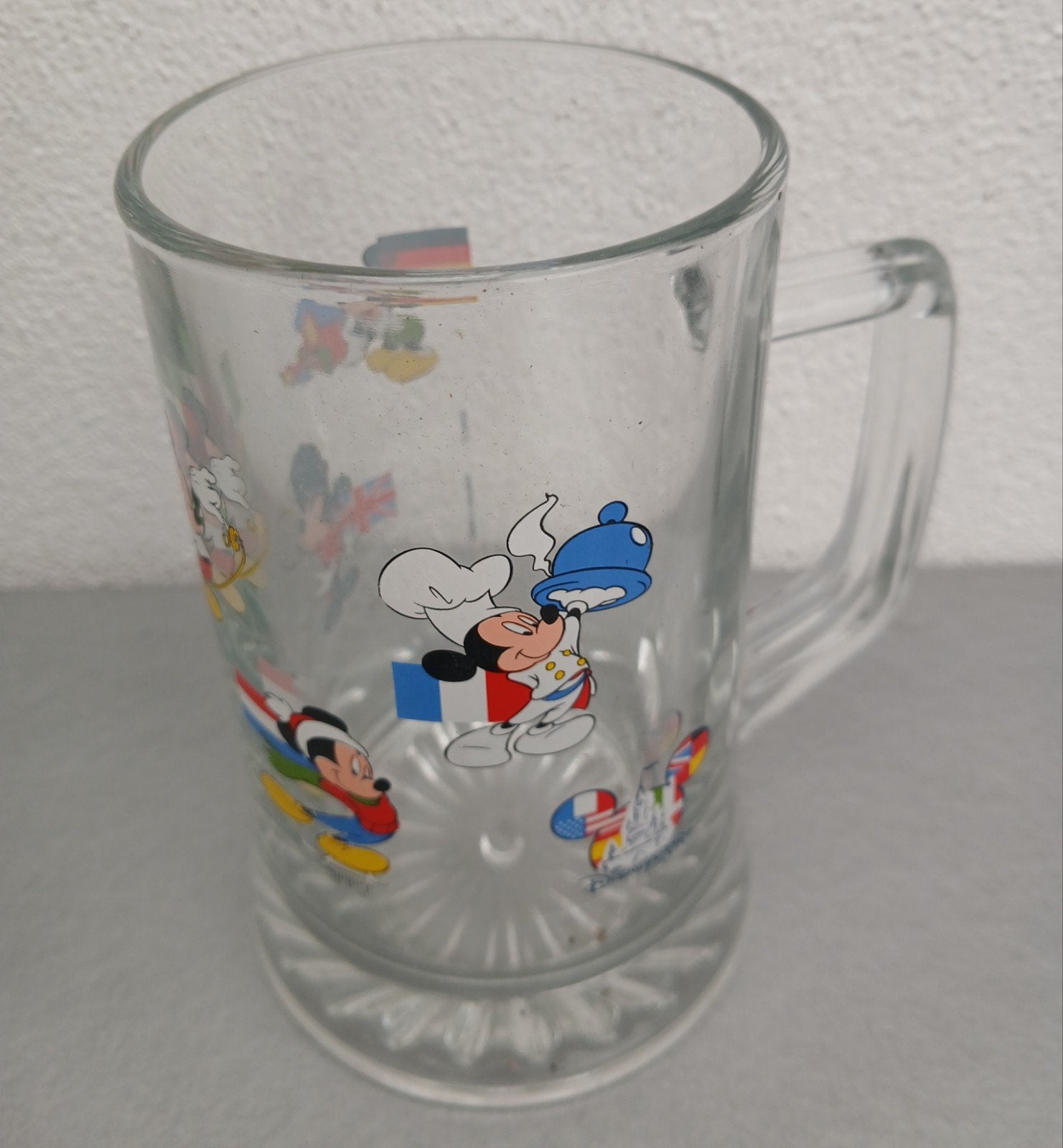 Vintage Disney Disneyland Parijs Mickey Mouse Bierpul Glas, Ophalen of Verzenden, Mickey Mouse, Servies