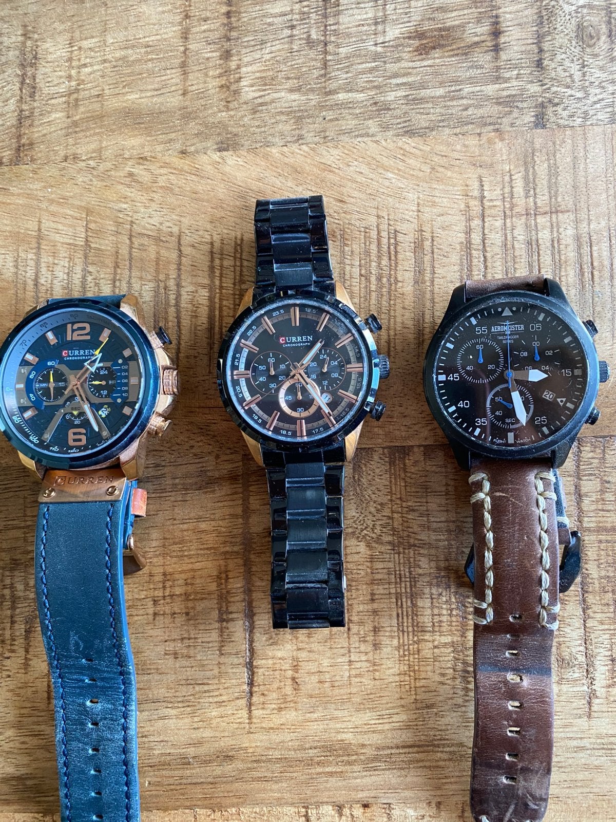 3 herenhorloges, Sieraden, Tassen en Uiterlijk, Ophalen of Verzenden, Zo goed als nieuw, Staal, Overige merken