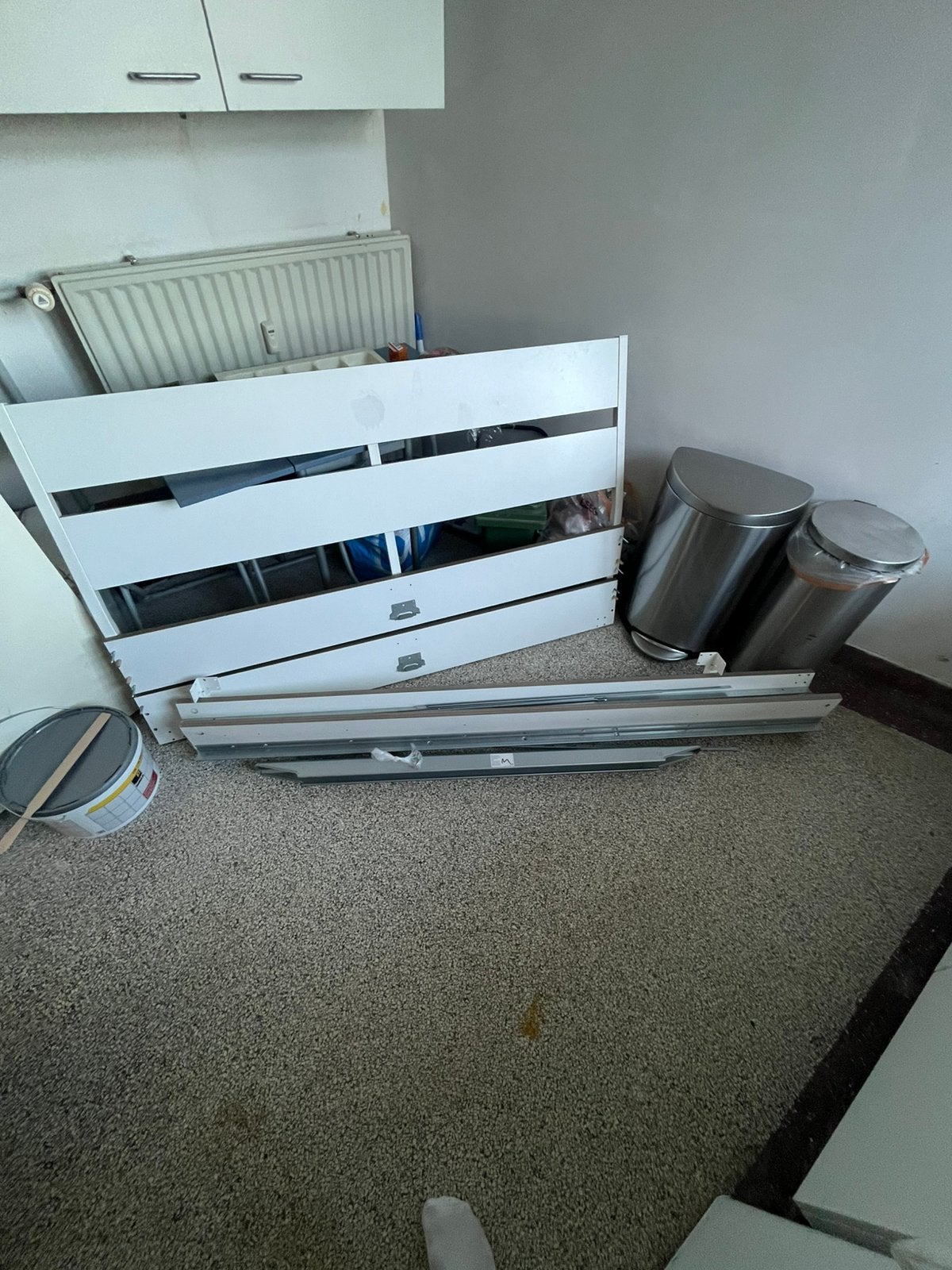 Goed Ikea trysil bed met lattenbodems 160x200, Ophalen, Gebruikt, Wit, Tweepersoons
