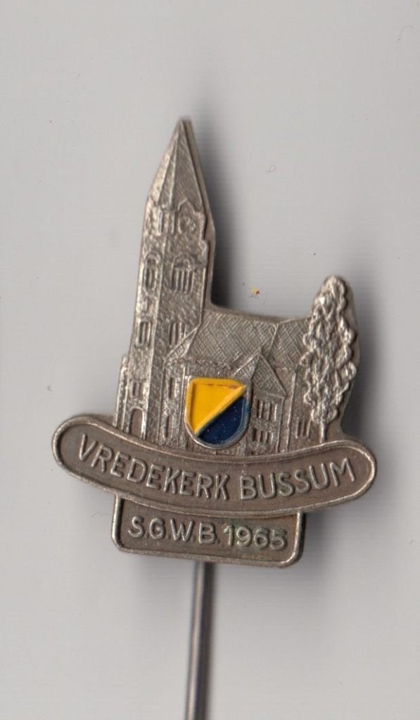 Bussum Vredeskerk speldje, Gebruikt, Niet vindbaar, Niet vindbaar, Speldje of Pin