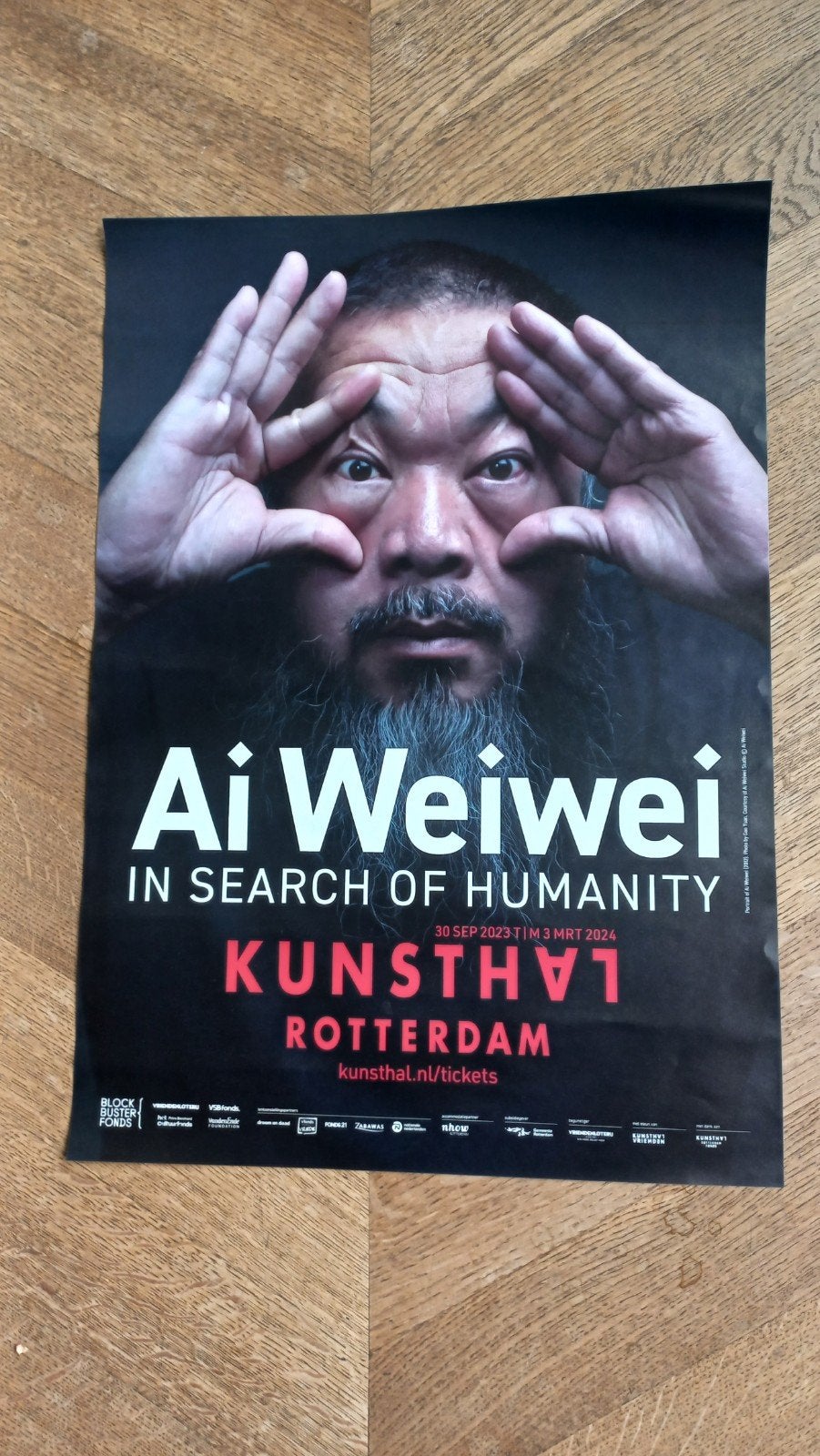 AI Weiei poster in search of humanity, Rechthoekig Staand, Deurposter of groter, Ophalen of Verzenden, Zo goed als nieuw
