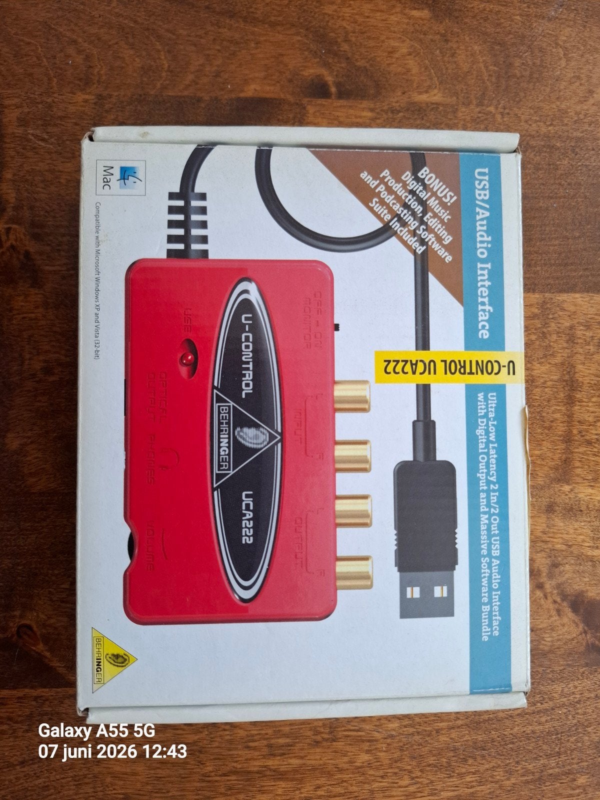 Behringer U-CONTROL UCA222 USB Audio Interface, Ophalen, Zo goed als nieuw
