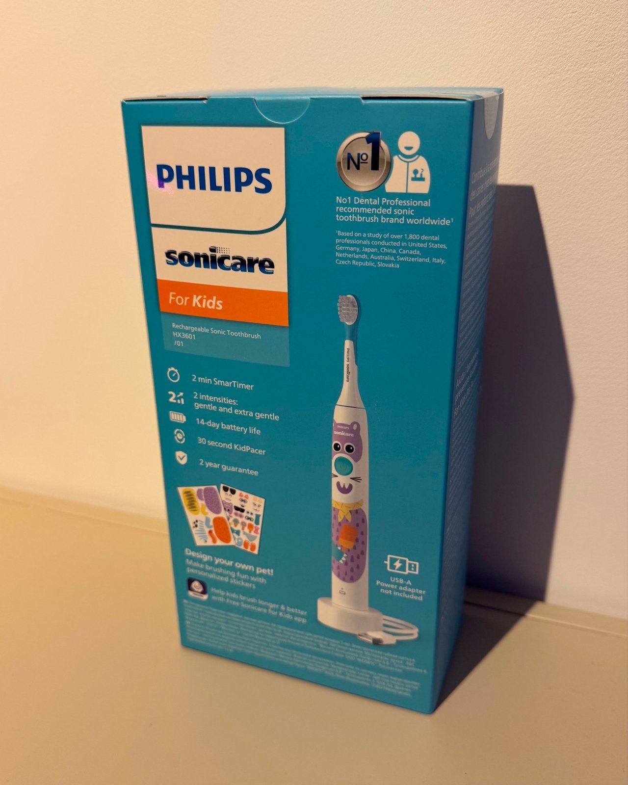 Philips Sonicare For Kids HX3601/01 - Oplaadbare Sonische Ta, Ophalen of Verzenden, Nieuw, Mondverzorging