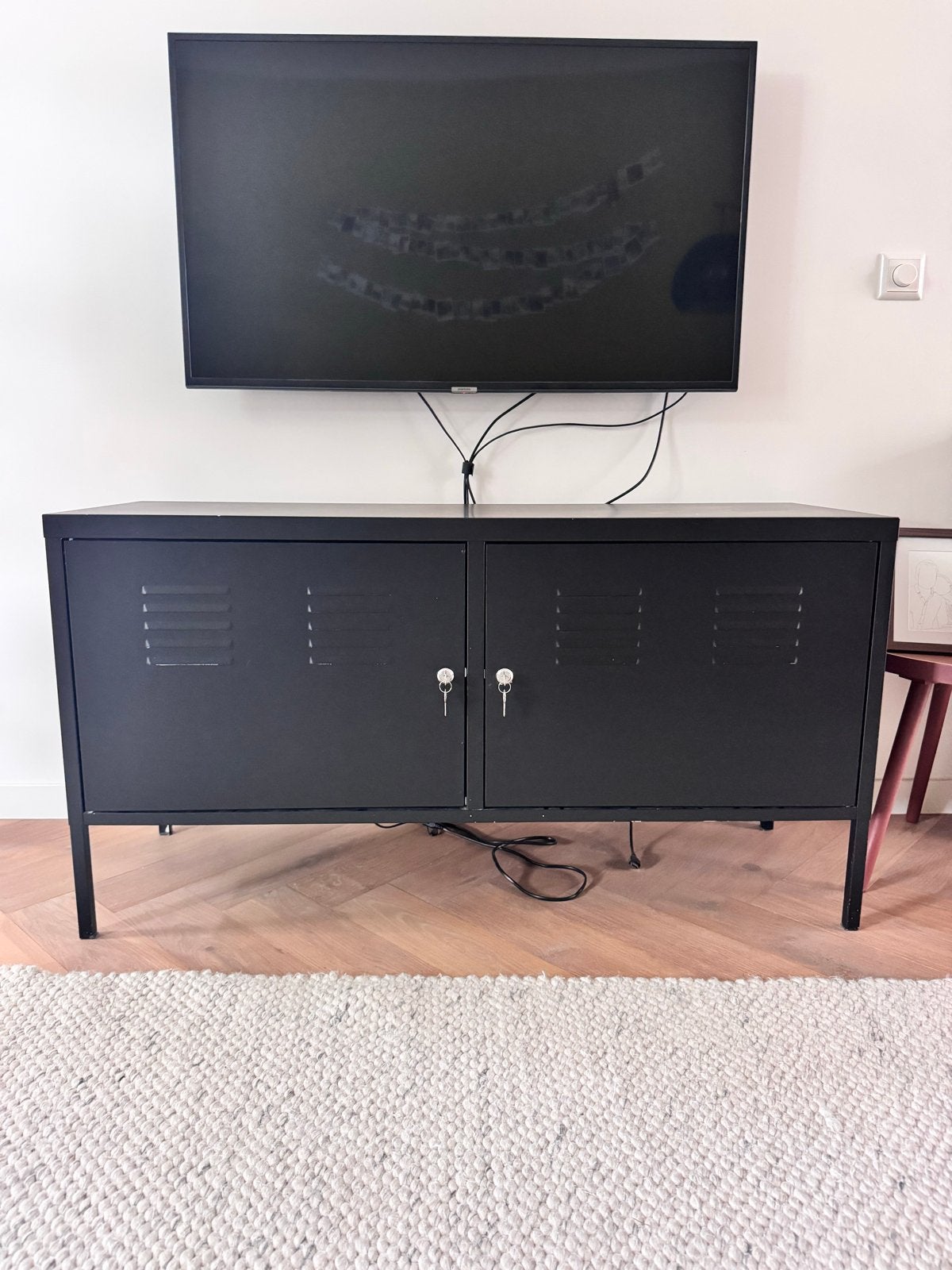 IKEA PS kast, mat zwart, 119x63x40 cm, Ophalen, Gebruikt, 100 tot 150 cm, Minder dan 100 cm