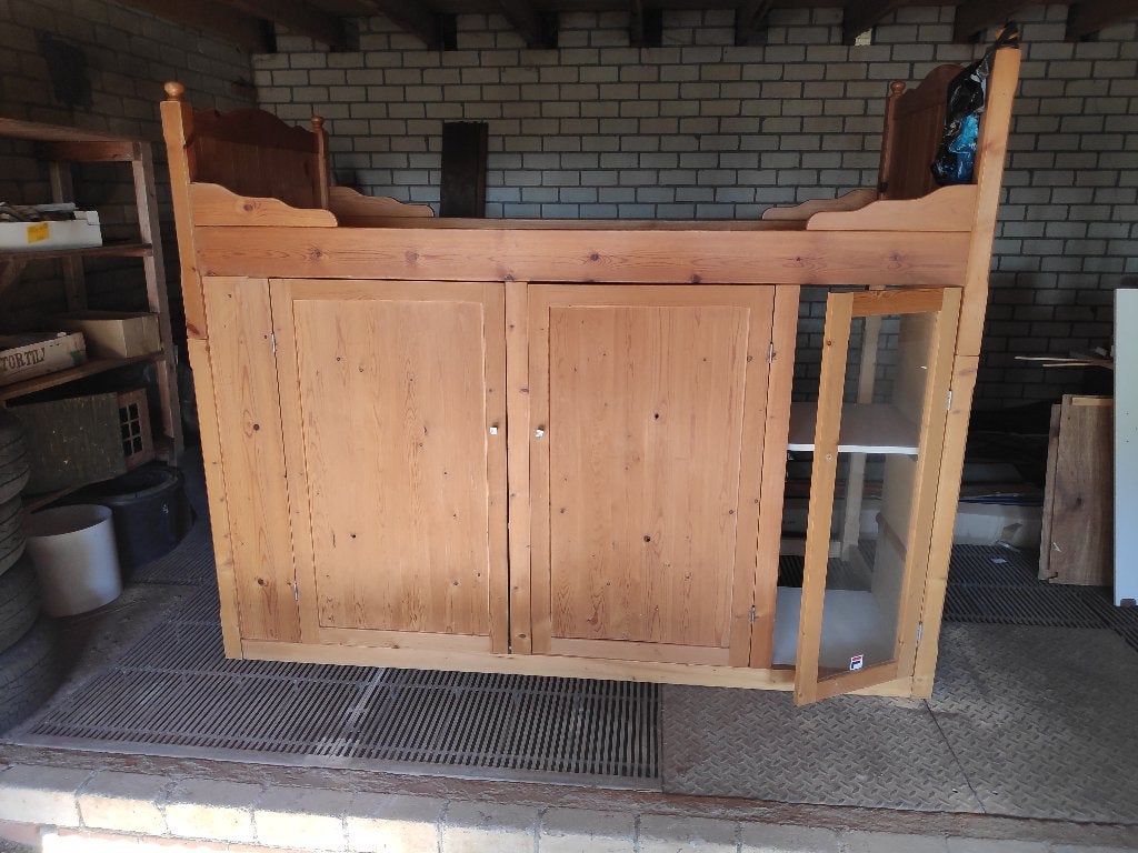 Hoogslaper met kastruimte, Ophalen, Gebruikt, Eenpersoons, 90 cm