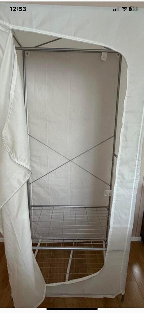 IKEA BREIM Kledingkast/camping - Wit, Zo goed als nieuw, Ophalen, Met plank(en), Kunststof, 50 tot 100 cm