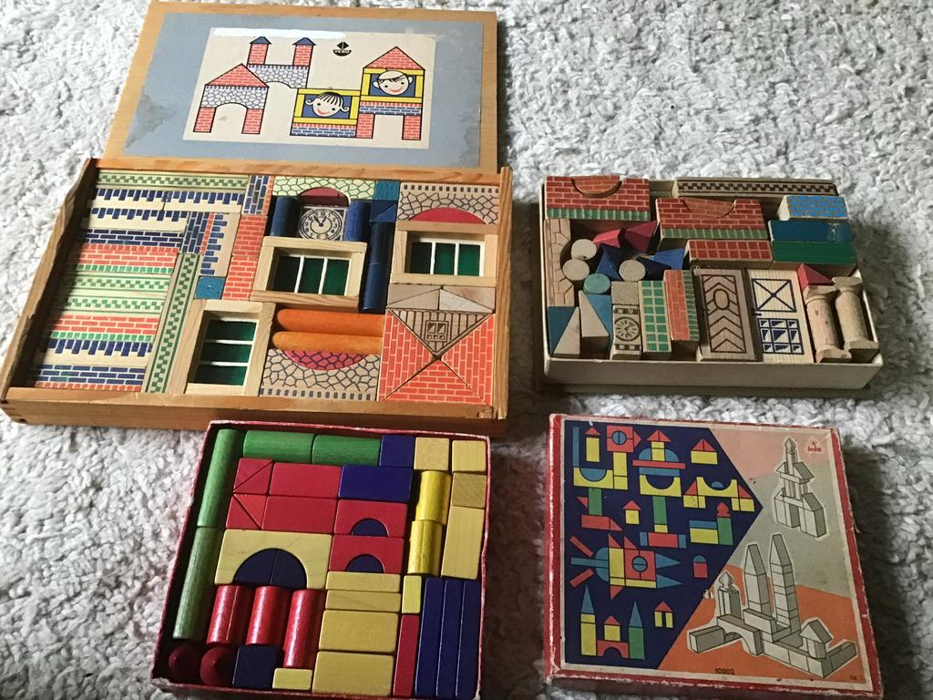 Vintage blokkendozen opbrengst giro 555, Kinderen en Baby's, Ophalen of Verzenden, Gebruikt, Overige merken