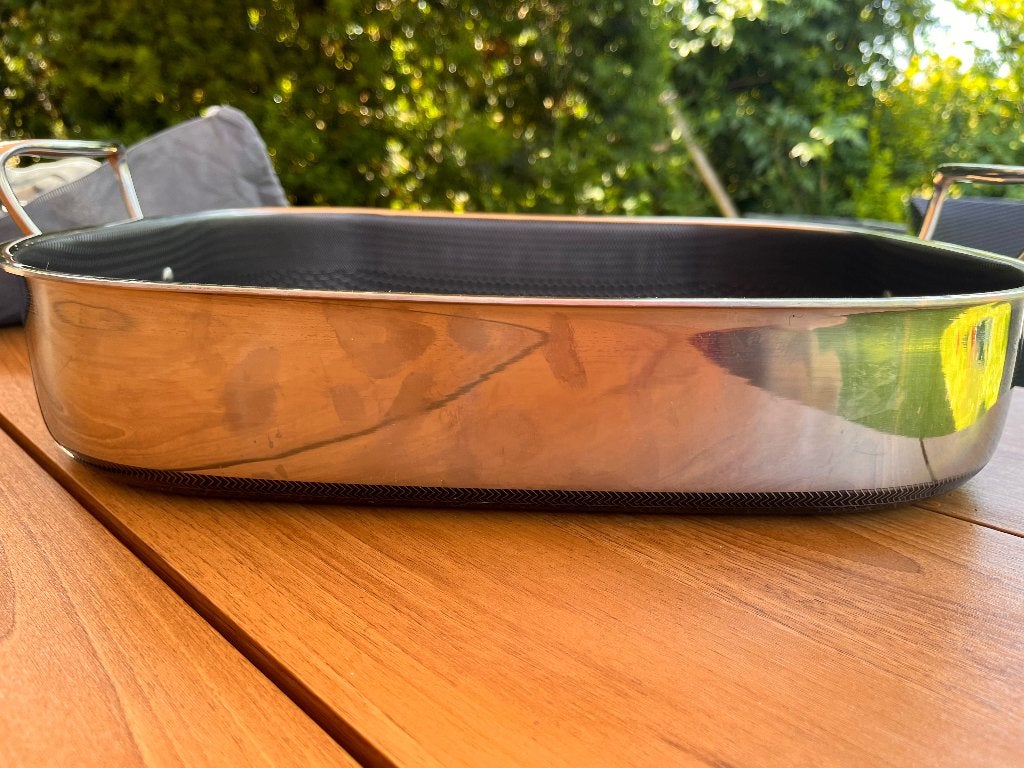 HexClad braadpan met rooster – NIEUW, nooit gebruikt, Huis en Inrichting, Keuken | Potten en Pannen, Nieuw, Braadpan, Gietijzer