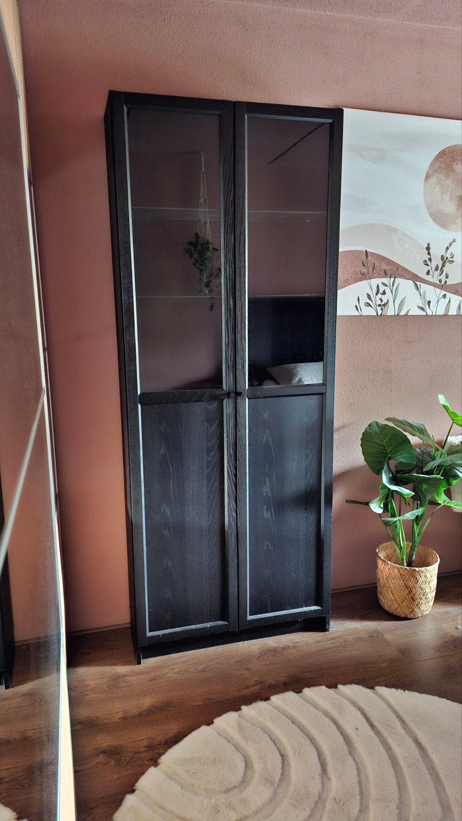 Ikea Billy kast met Oxberg deuren (servies/boekenkast), Ophalen, 200 cm of meer, 50 tot 100 cm, Glas