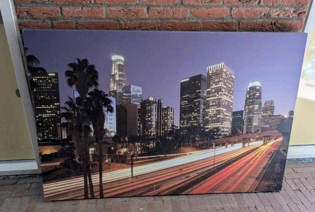Canvas print XXL Los Angeles Skyline 150x100, Ophalen, Gebruikt, Print, 100 tot 125 cm