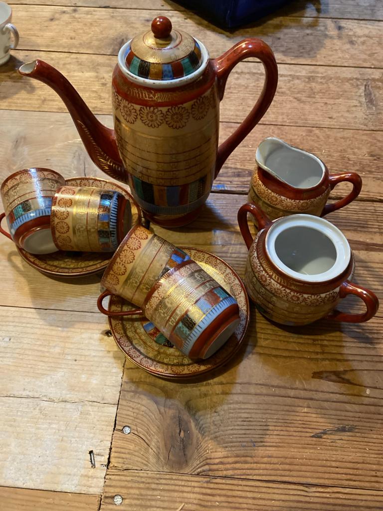 Vintage Chinees serviesje - theepot, melkkan, suikerpot (dek, Antiek en Kunst, Ophalen