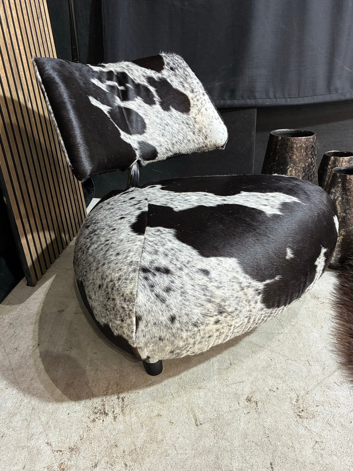 Leolux Pallone fauteuil in NIEUW koeienhuid, Ophalen, Leolux, ., Zwart