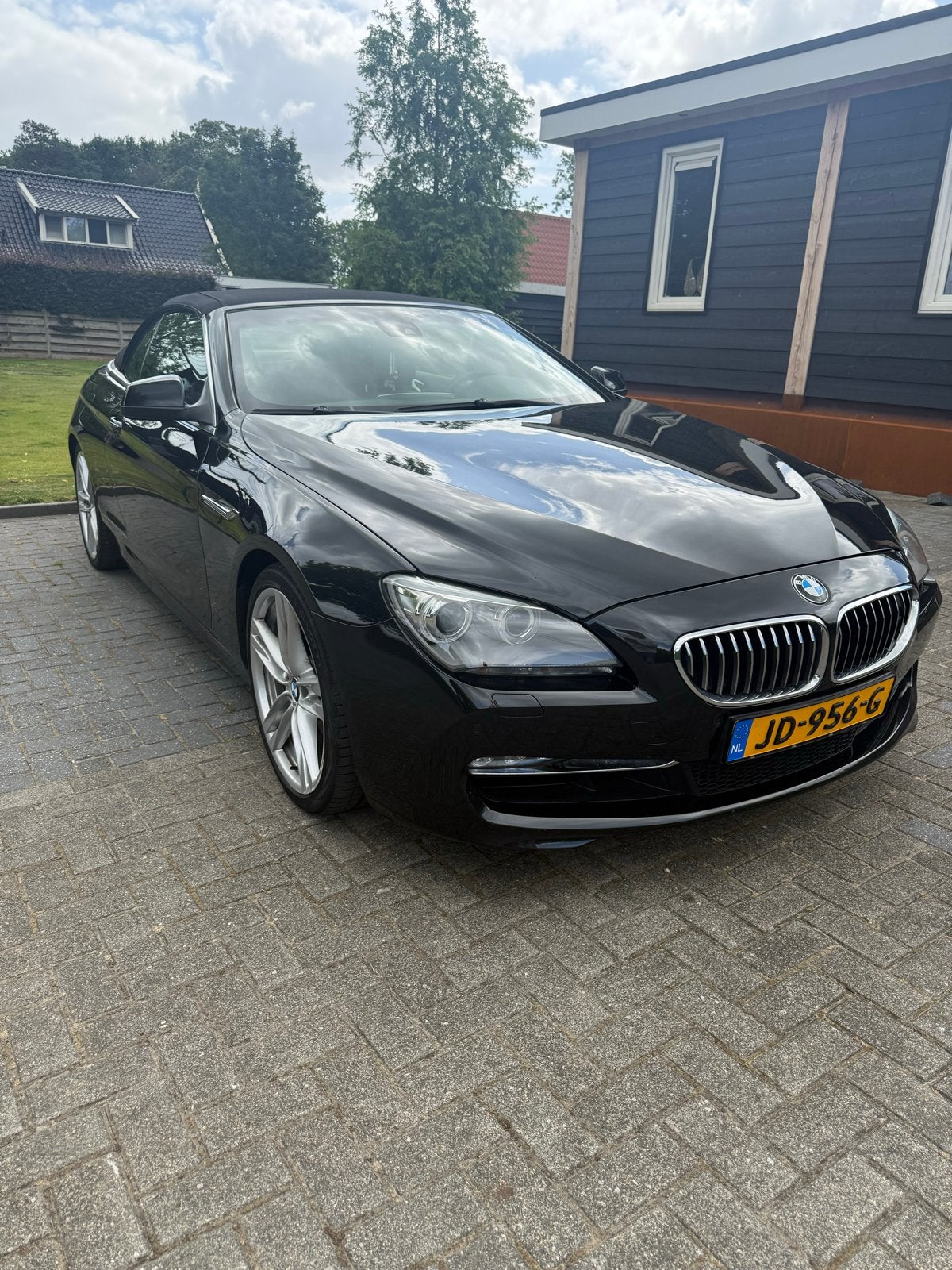 BMW 6-Serie 640I Cabrio 3.0 235KW Aut8 2011 Zwart, Achterwielaandrijving, Cabriolet, Zwart, Dealer onderhouden
