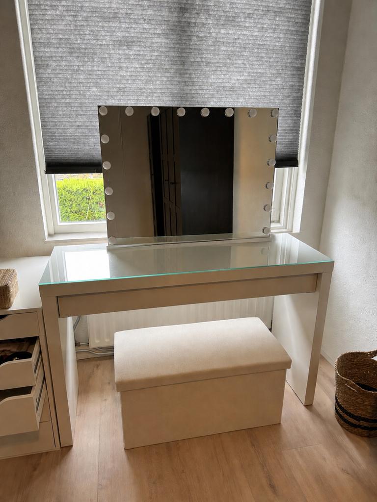 Kaptafel / makeuptafel incl spiegel, Ophalen, Zo goed als nieuw, 50 tot 100 cm, Minder dan 100 cm
