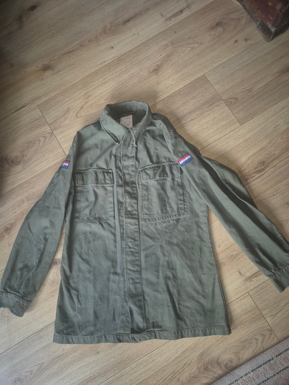 Vintage Nederlands Militair Overhemd - Maat L, Maat 52/54 (L), Ophalen of Verzenden, WAHLER, Gedragen