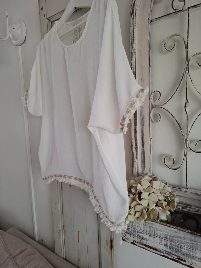 Ibiza Tuniek van Flam mode, All Size, Kleding | Dames, Tops, Nieuw, Maat 42/44 (L), Wit, Korte mouw, Ophalen of Verzenden