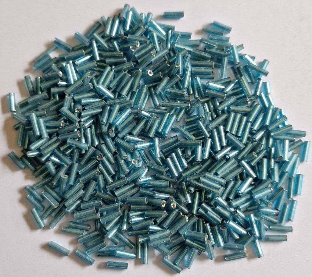 Glas staaf kralen silverfoil turquoise 6 mm, Verzenden, Nieuw, Kraal