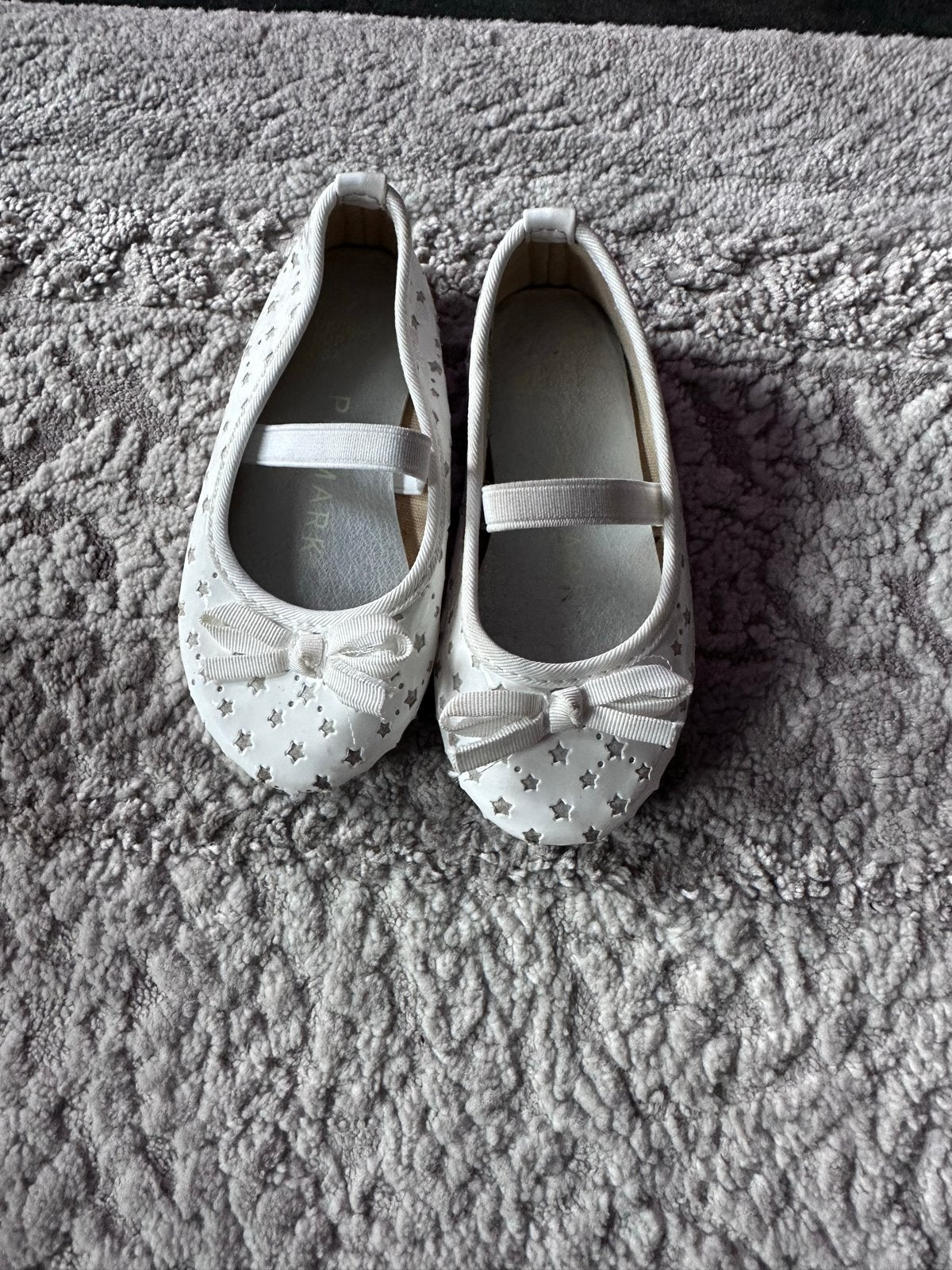 Witte ballerina's met sterren en strikjes - Maat 22, Ophalen, Gebruikt, Meisje, Schoenen