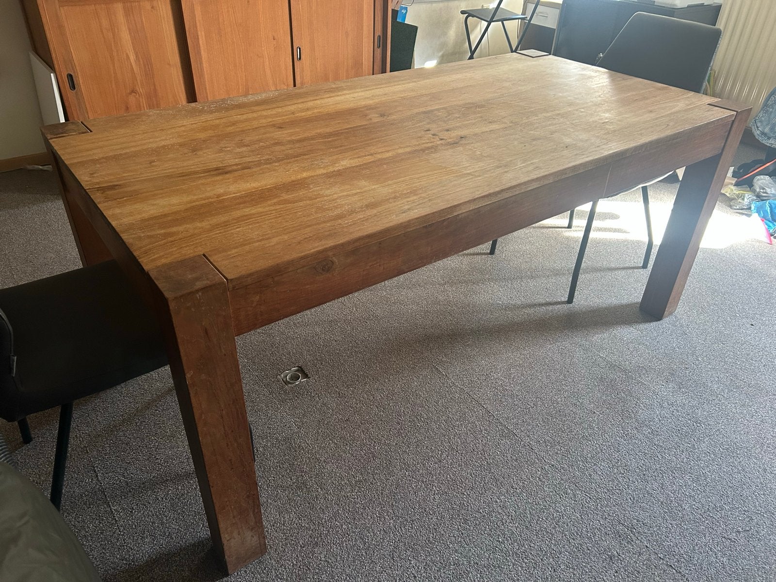 Teak houten eettafel, Ophalen, Gebruikt, Teakhout, 50 tot 100 cm
