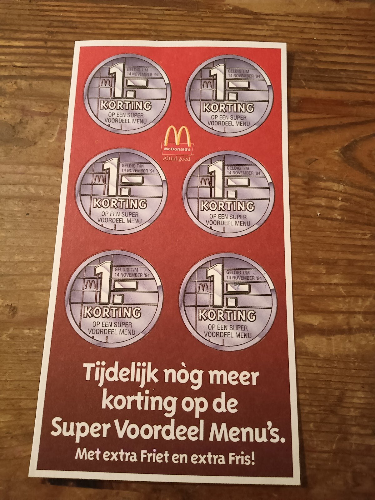 Mc Donald's 6 penningen / 6 x menu-munt kenmerk S3, Ophalen of Verzenden, Overige materialen