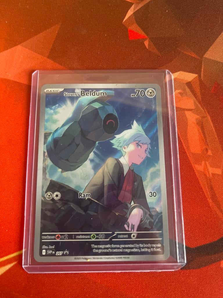 Pokémon Kaart: Steven's Beldum (SVP EN 207), Ophalen of Verzenden, Zo goed als nieuw, Losse kaart