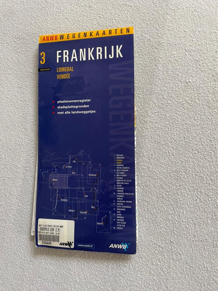 ANWB Wegenkaart Frankrijk Loiredal/ Vendée, Boeken, Ophalen of Verzenden, 2000 tot heden, Frankrijk, Landkaart
