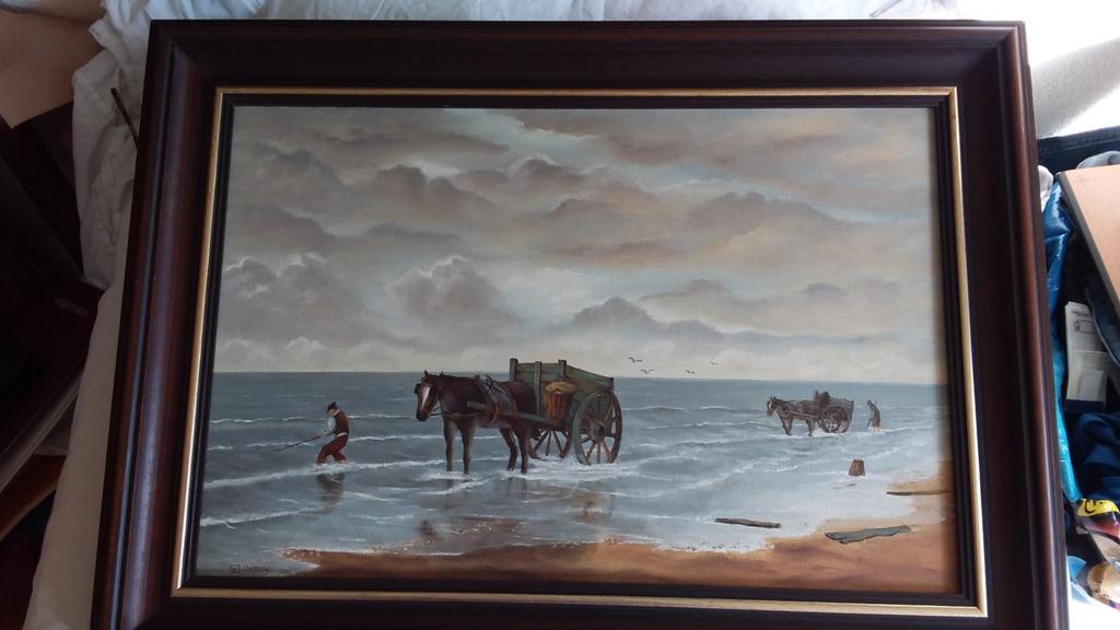 Vintage Gérard Dalman G.J Dalman de garnalen visser aan zee, Antiek en Kunst, Ophalen of Verzenden