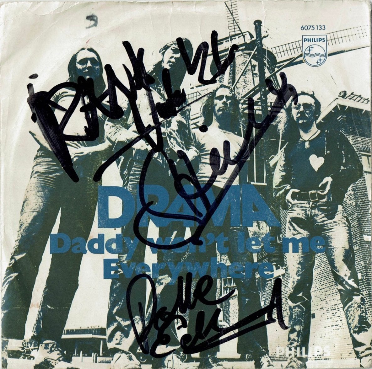 Nederbeat single Drama - Daddy Won’t Let Me (Gesigneerd!), Originele persing, 7 inch, Ophalen of Verzenden, Rock en Metal