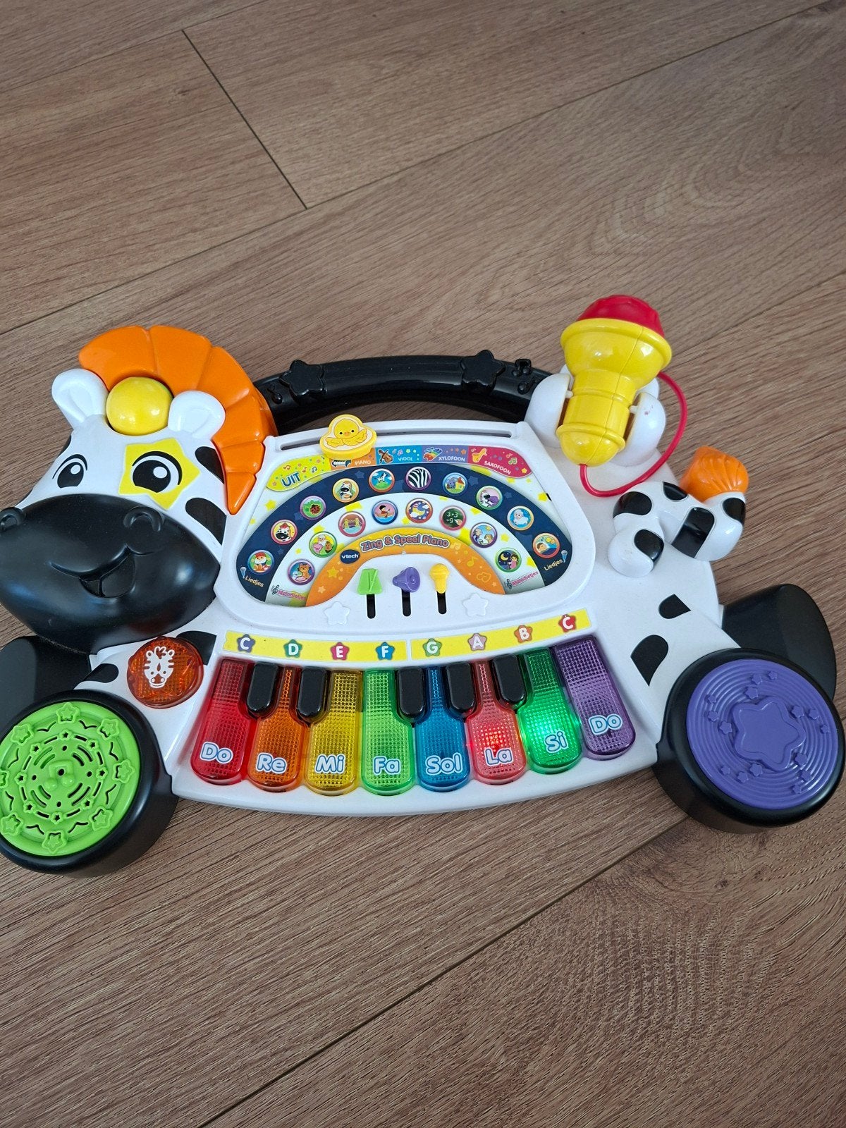 VTech Zebra Piano met Microfoon - Muzikaal Speelgoed, Ophalen of Verzenden, Gebruikt, Overige typen, Met licht