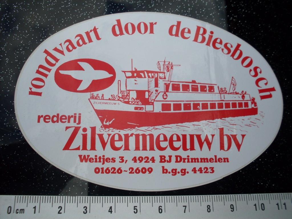 sticker rederij zilvermeeuw drimmelen rondvaart biesbosch, Verzenden, Zo goed als nieuw, Bedrijf of Vereniging