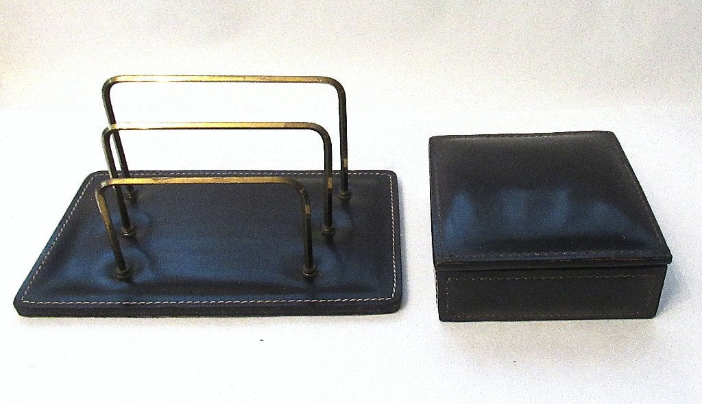 Vintage bureauaccessoires brievenstandaard en doos van '60, Antiek en Kunst, Ophalen of Verzenden