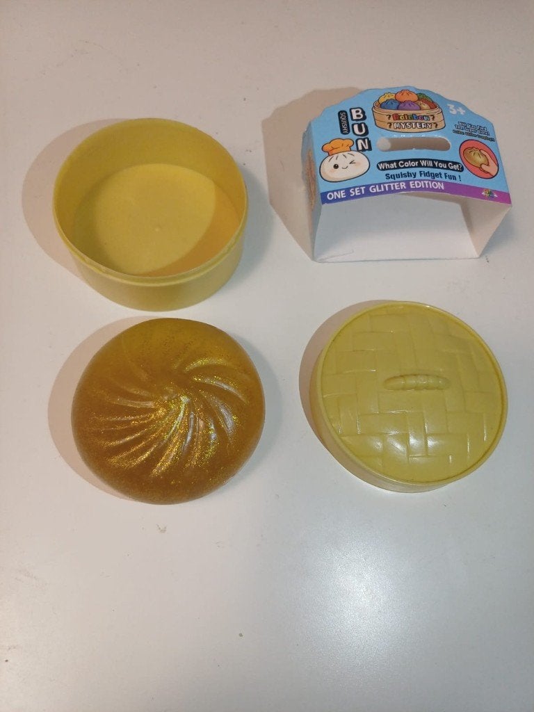 Zeldzame Mini Golden Glitter Dumpling squishy, Ophalen of Verzenden, Zo goed als nieuw