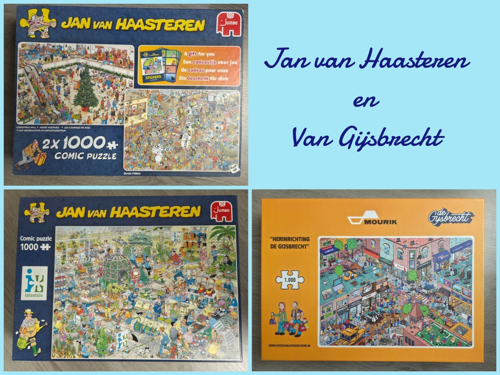 Jan van Haasteren en De Gijsbrecht Puzzels (3 stuks), Ophalen of Verzenden, Gebruikt, Legpuzzel