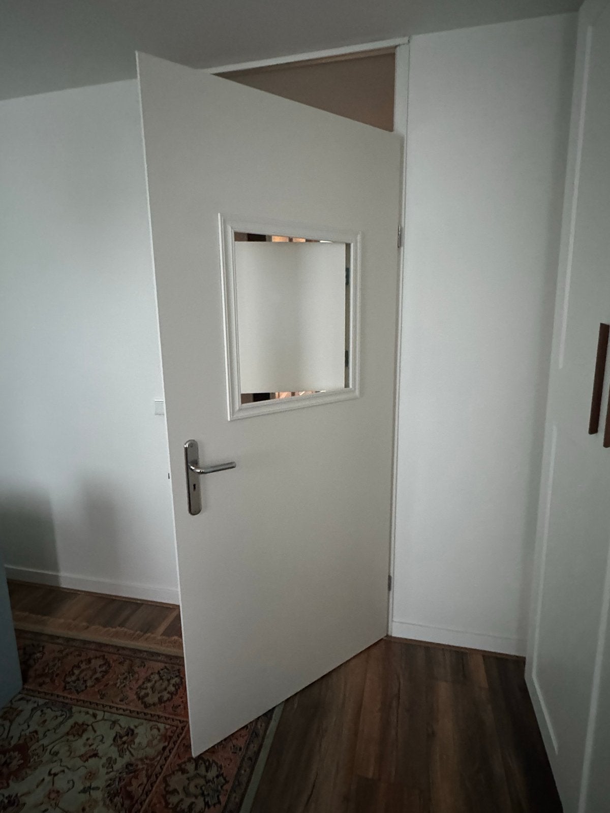 Witte binnendeur met luik opdek 93cm 211,5cm rechts, Doe-het-zelf en Verbouw, 80 tot 100 cm, Binnendeur, Ophalen of Verzenden