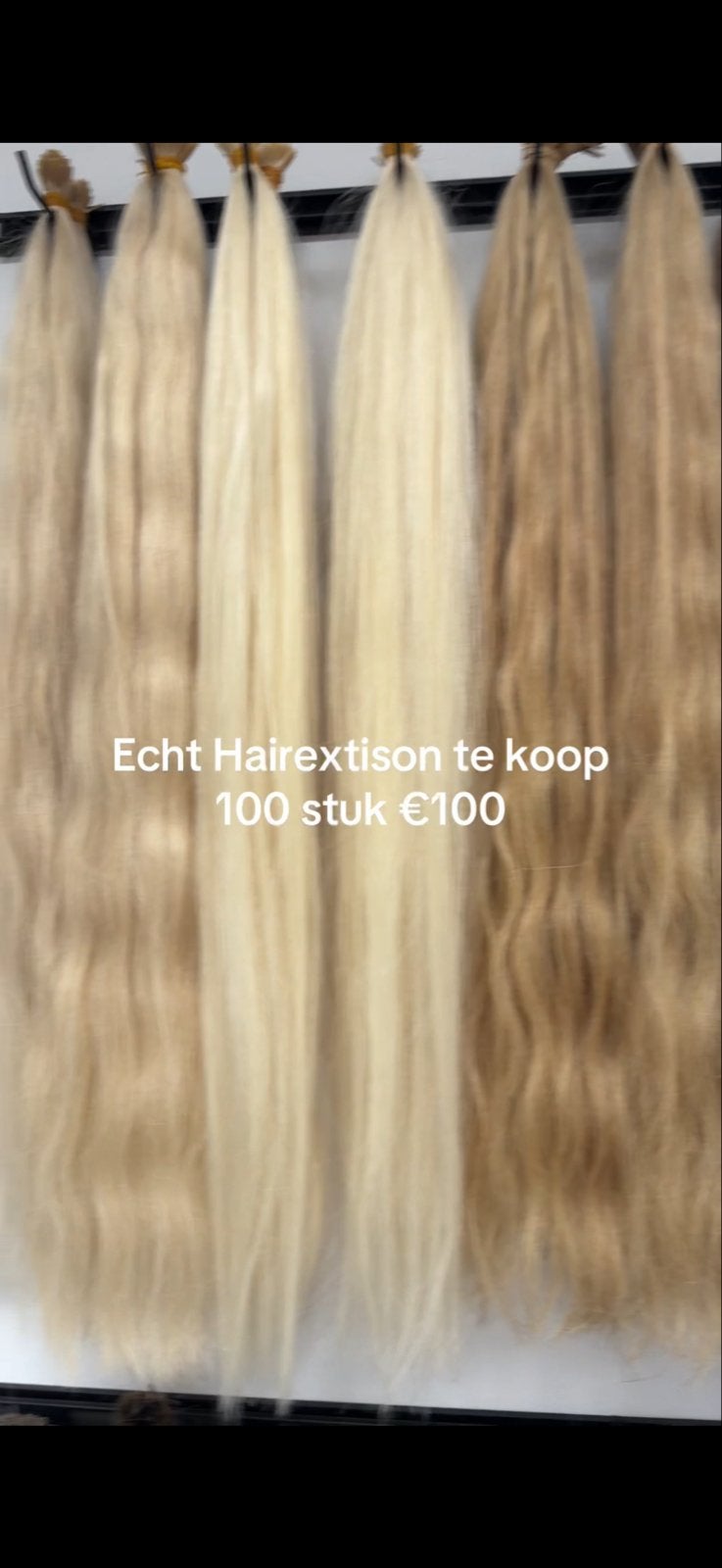 Echte hairextensions - 100 stuks, Ophalen of Verzenden, Gebruikt, Pruik of Haarverlenging