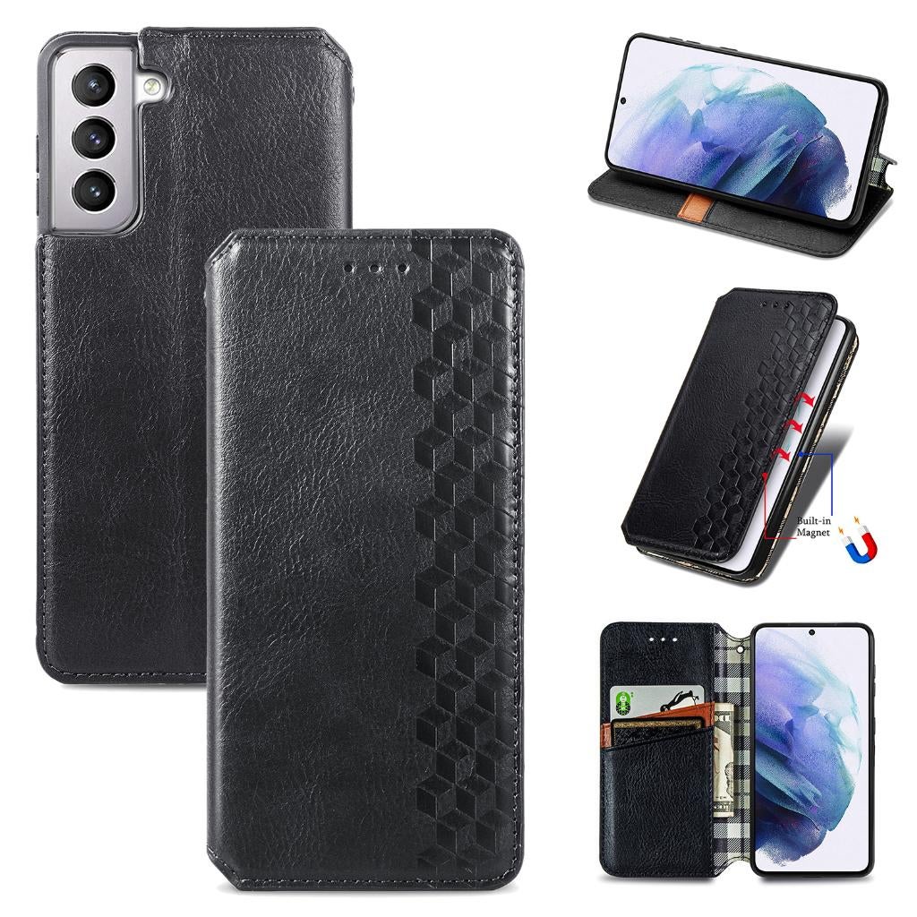 Luxe PU Lederen Wallet Case Set voor Galaxy S21+ 5G _ Zwart, Verzenden, Nieuw, Hoesje of Tasje