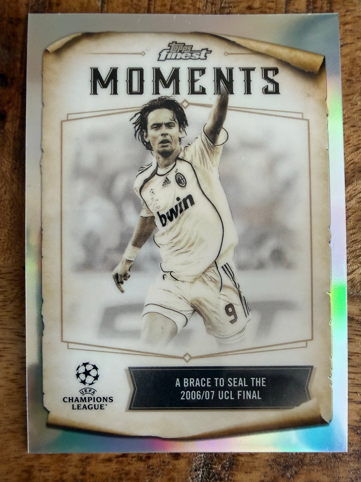 Topps Finest Moments Filippo Inzaghi AC Milan Kaart, Verzamelen, Ophalen of Verzenden, Zo goed als nieuw, Buitenlandse clubs, Spelerskaart