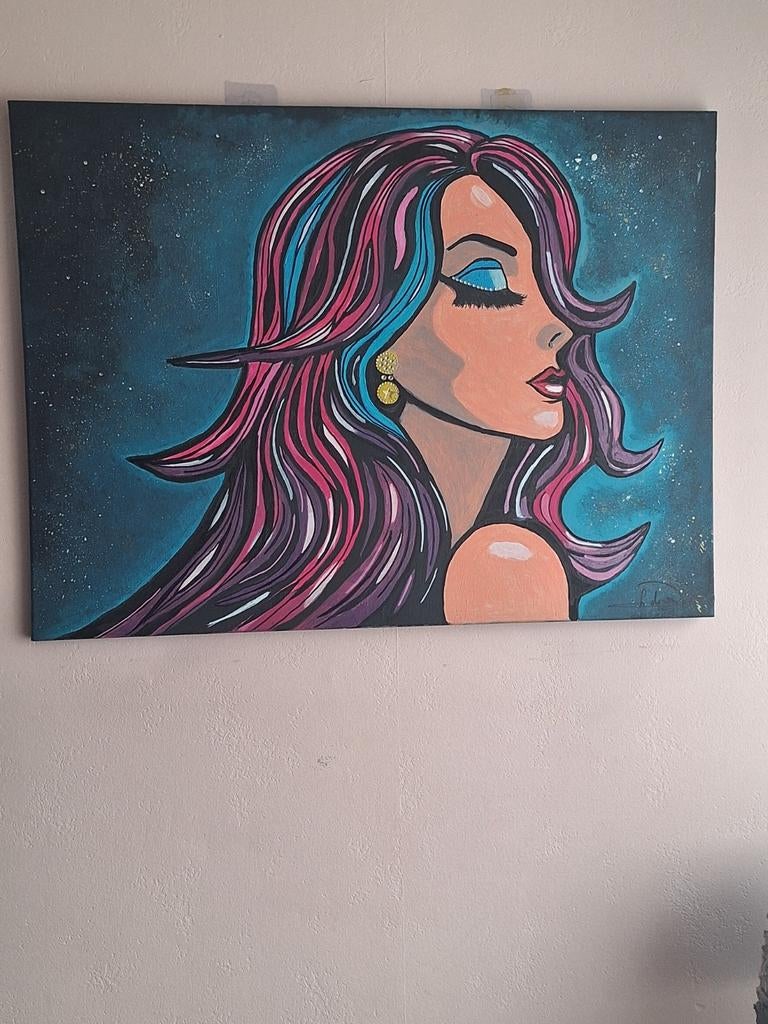 Popart schilderij Pink lady, Ophalen of Verzenden